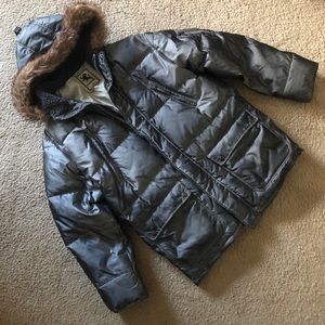 NWOT Express Silver Down/Feather Puffer Coat